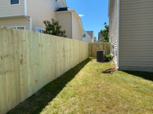 dog-eared wood fence installation