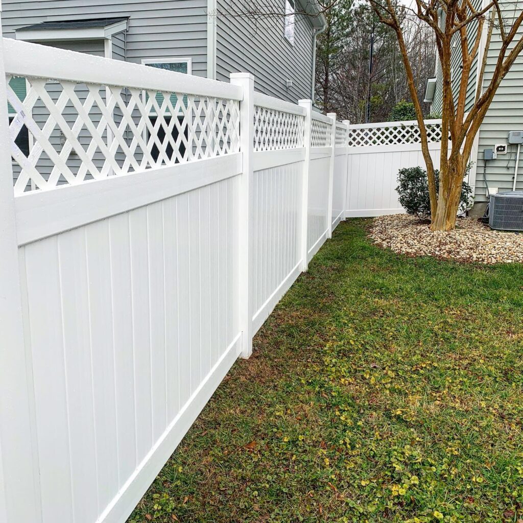 vinyl fence installation with lattice top