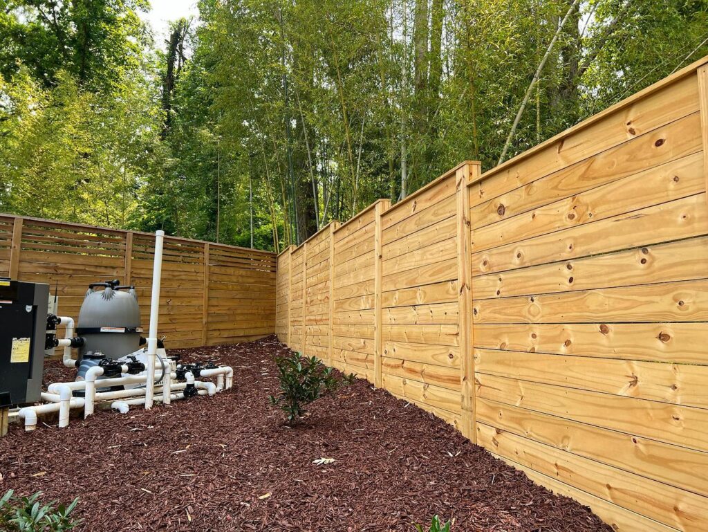 a Privacy Wood Horizontal Slat fence