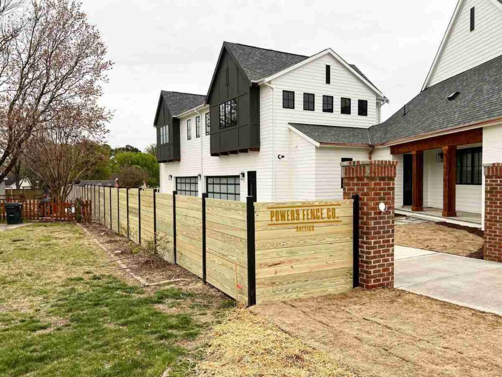 Metal and Wood Combo Fence
